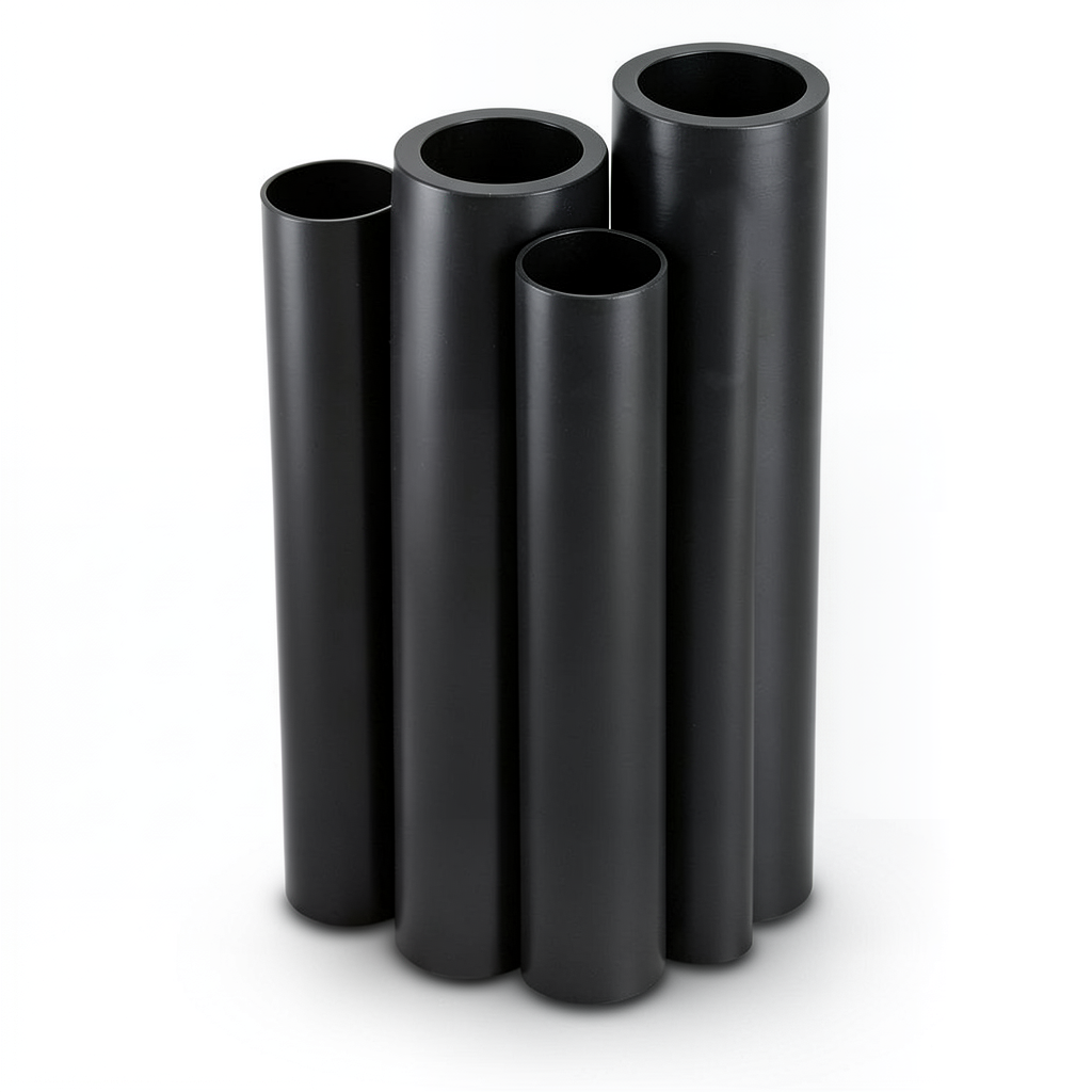 مواسير HDPE PE 100 ضغط 20 بار قطر خارجي 200 مم سمك 22.4 مم لون أسود