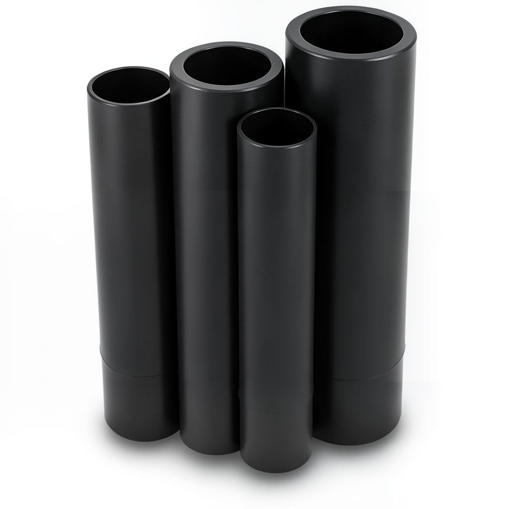 مواسير HDPE PE 100 ضغط 20 بار قطر خارجي 250 مم سمك 27.9 مم لون أسود