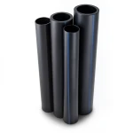 مواسير HDPE PE 80 ضغط 16 بار قطر خارجي 400 مم سمك 44.7 مم لون أسود