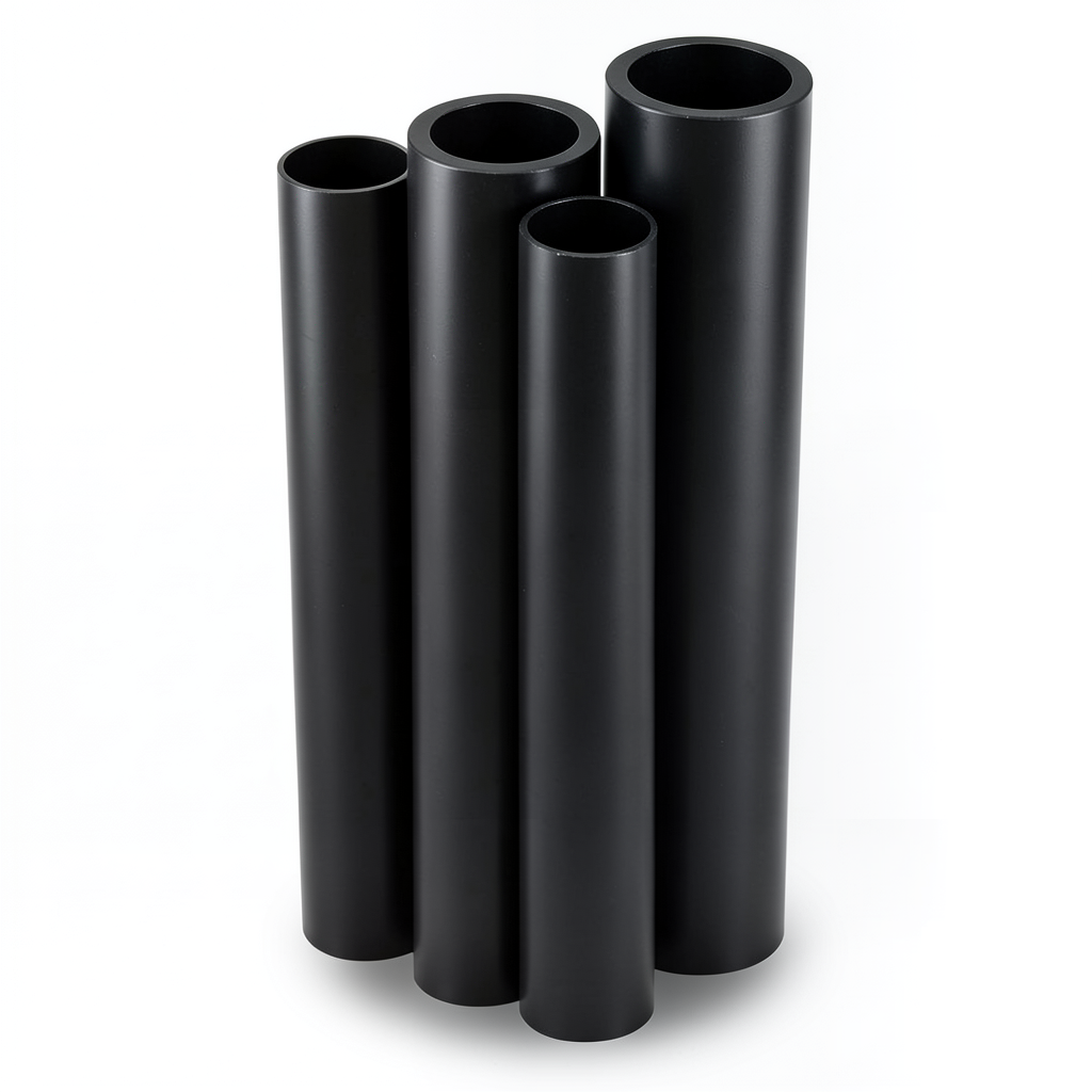 مواسير HDPE PE 100 ضغط 20 بار قطر خارجي 160 مم سمك 17.9 مم لون أسود
