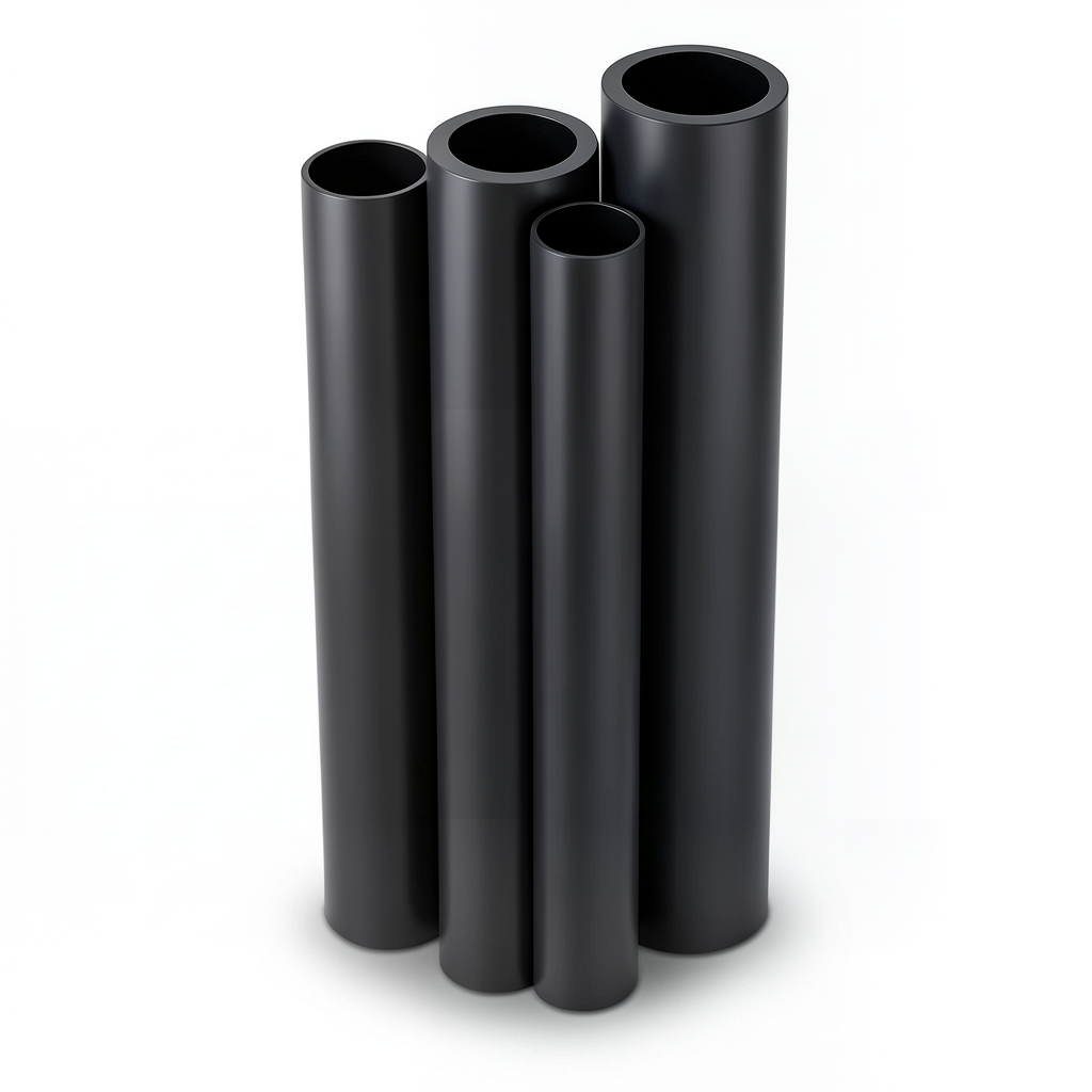مواسير HDPE PE 100 ضغط 20 بار قطر خارجي 200 مم سمك 22.4 مم لون أسود