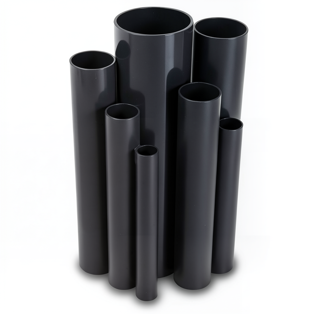 مواسير UPVC ضغط 15 بار قطر خارجي 48.1 مم سمك 3.1 مم لون اسود