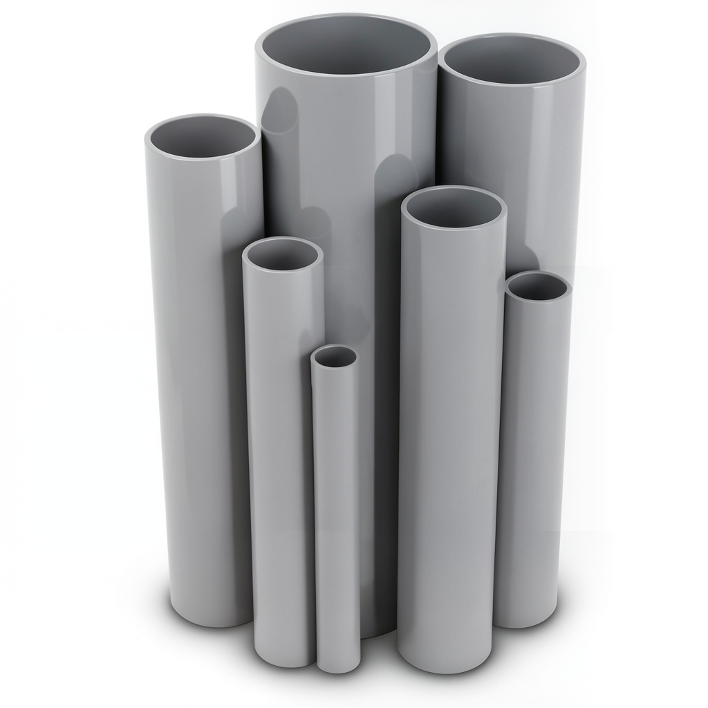 UPVC Pipes Pressure 15 Bar Outside Diameter 48.4 mm Thickness 3.7 mm Gray