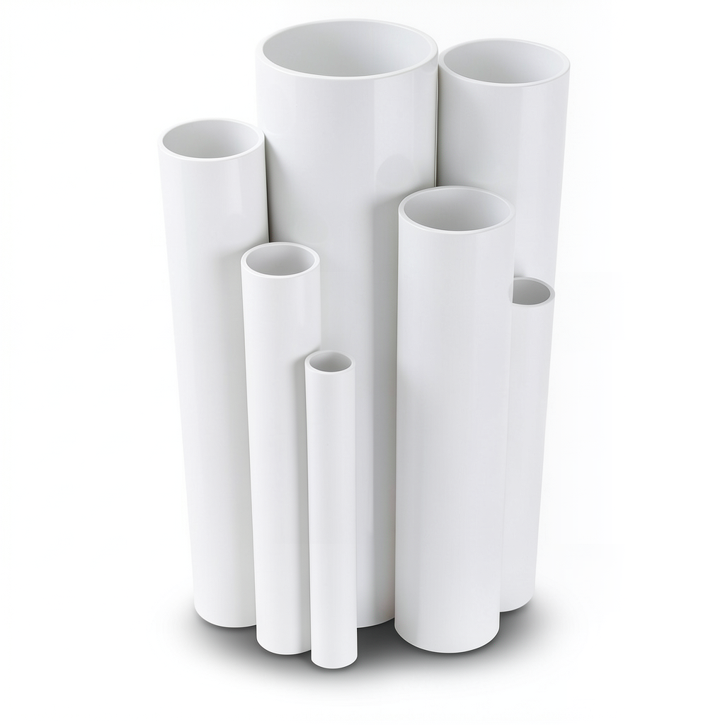 مواسير UPVC ضغط اسمي 25 بار قطر خارجي 48.1 مم سمك 5.1 مم لون أبيض