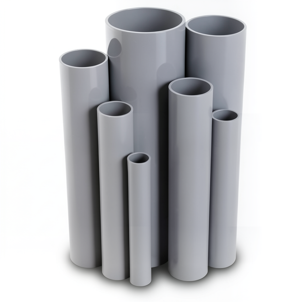 UPVC Pipes 25 Bar Pressure 48.1 mm Diameter 5.1 mm Thickness Gray