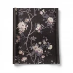  ورق جدران ايطالي لون بني داكن تصميم ورود، مقاس 10 م×0.70 م، موديل 15005