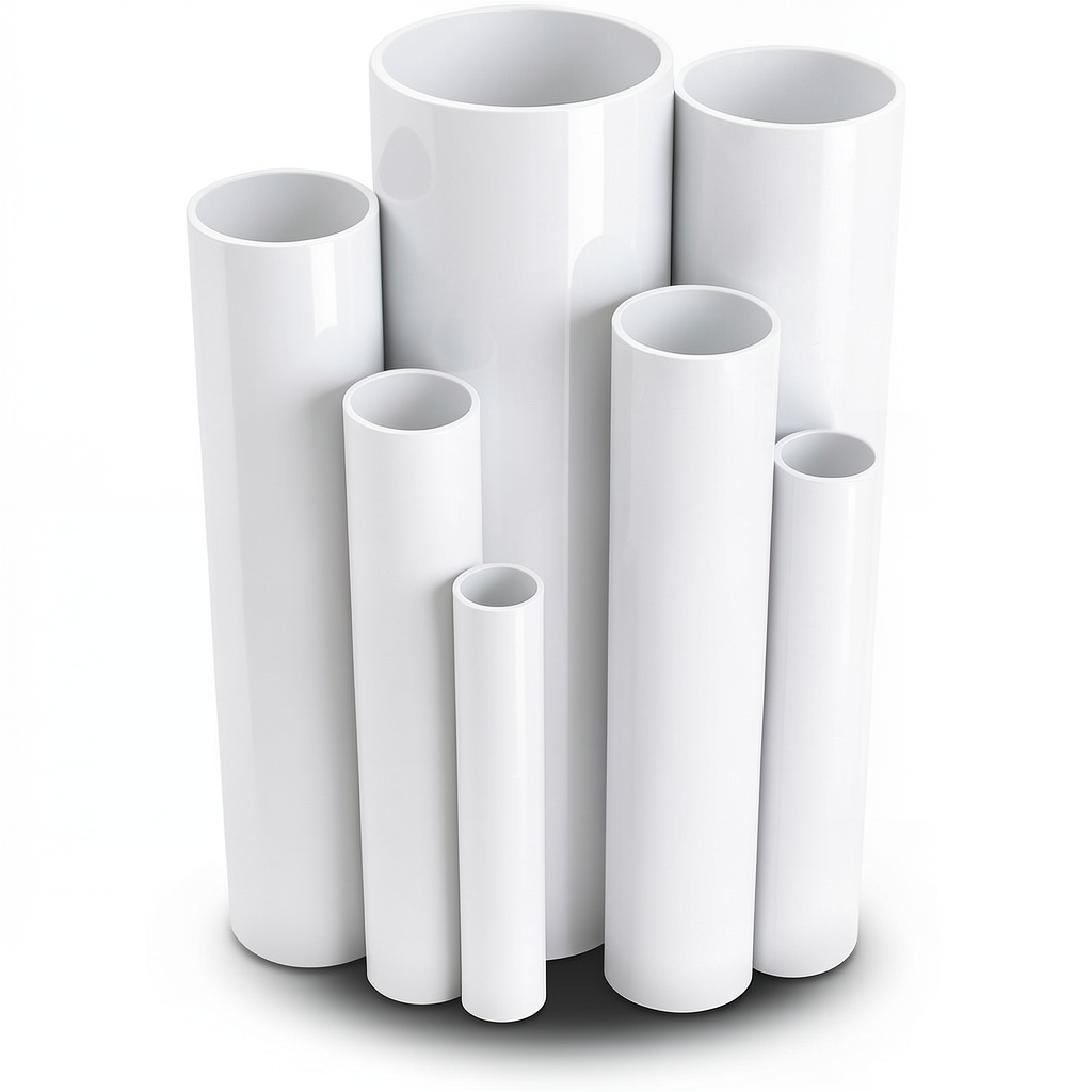 مواسير UPVC ضغط 10 بار قطر خارجي 50 مم سمك 2.4 مم لون أبيض