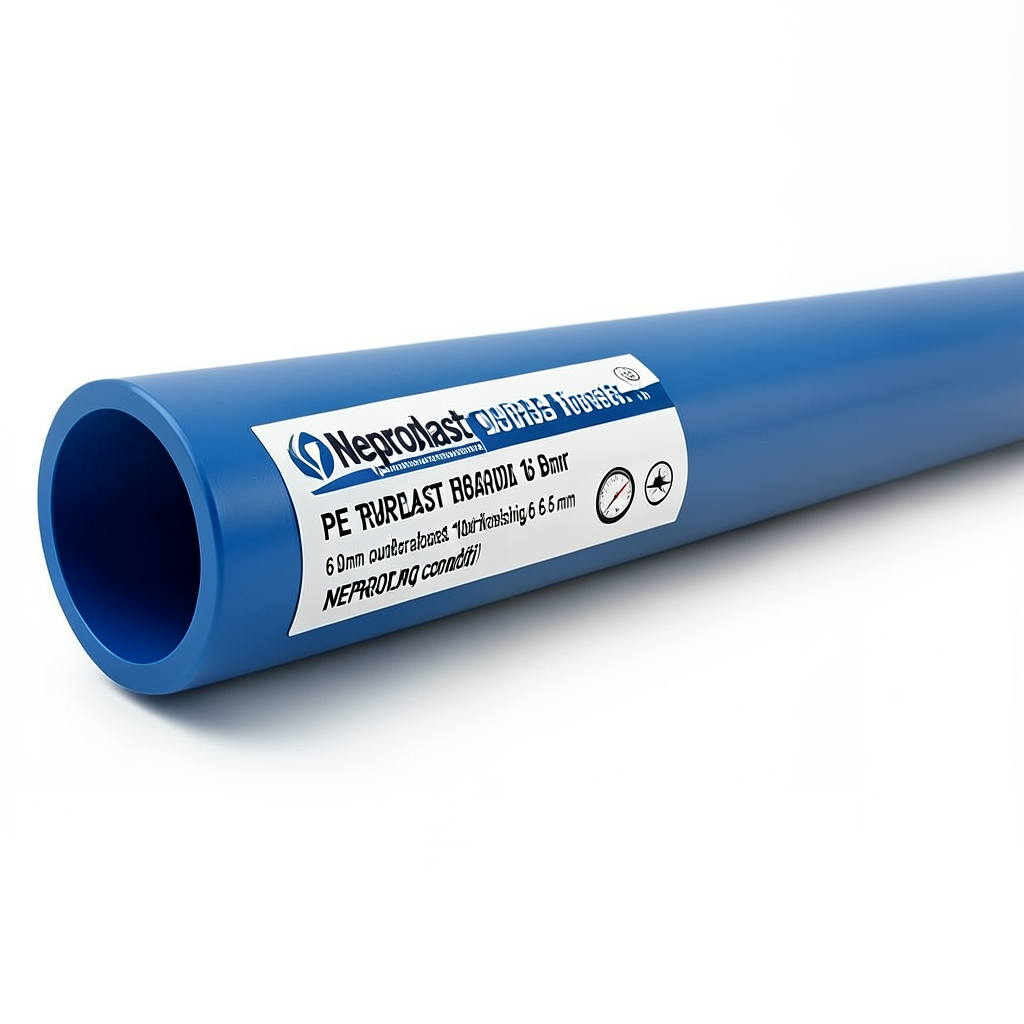 مواسير HDPE نيبروبلاست PE 100 ضغط 6 بار قطر خارجي 180 مم سمك 6.6 مم لون ازرق | نيبروبلاست