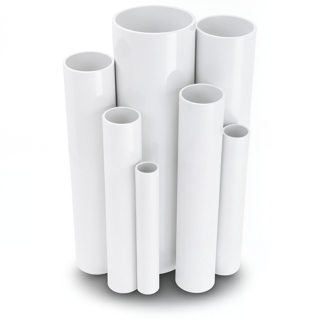 مواسير UPVC ضغط 15 بار قطر خارجي 48.4 مم سمك 3.7 مم لون أبيض