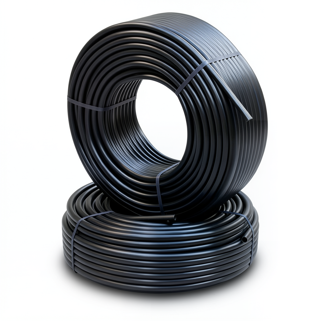 أنابيب HDPE ضغط 9.1 كجم قوة / سم² مقاس ½ إنش سمك 2.7 مم لون أسود