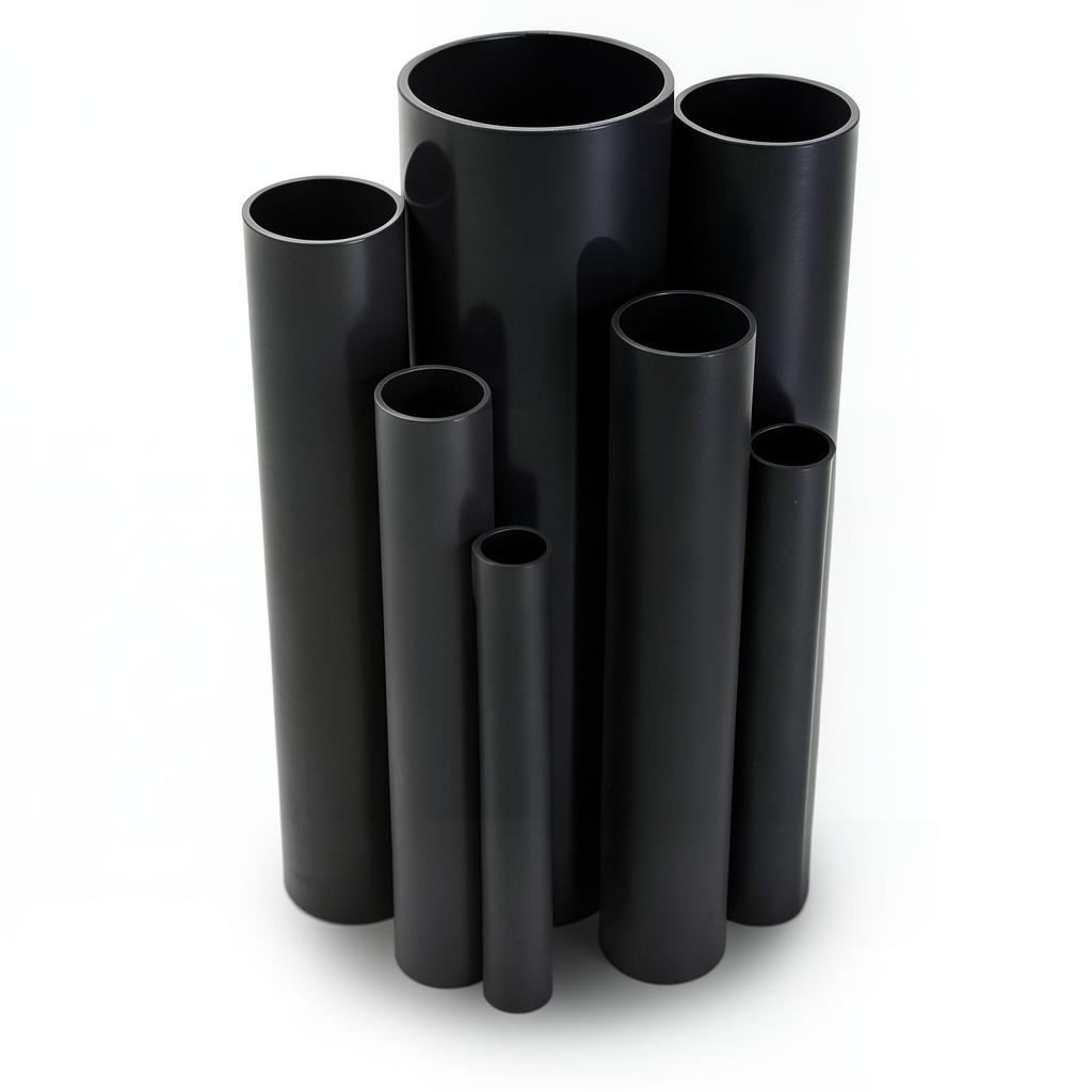 مواسير UPVC ضغط 25 بار قطر خارجي 48.1 مم سمك 5.1 مم لون اسود