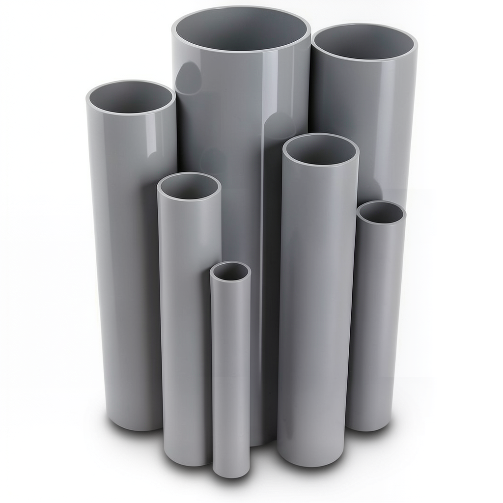 UPVC Pipes 9 Bar Pressure 75.3 mm Diameter 3.5 mm Thickness Gray