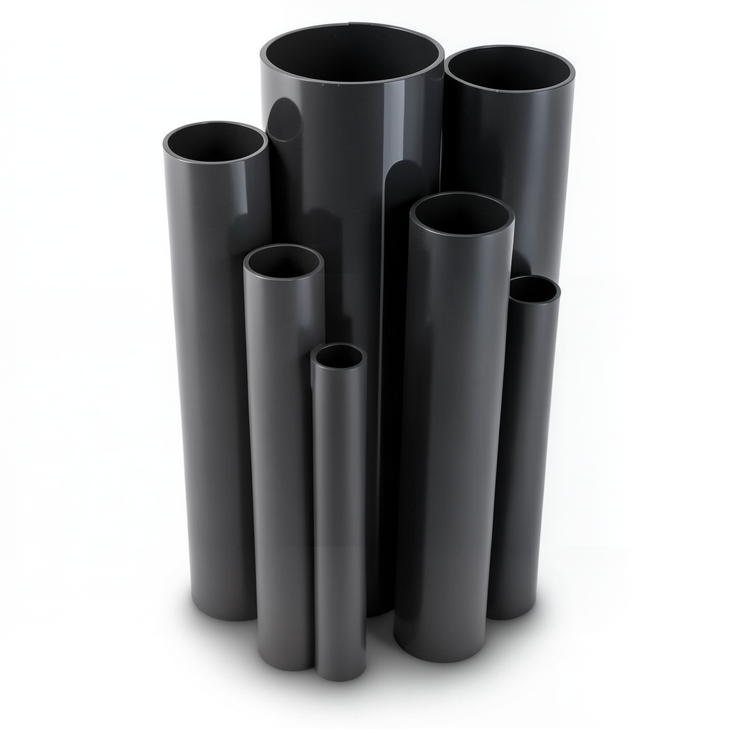 مواسير UPVC ضغط 9 بار قطر خارجي 75.3 مم سمك 3.5 مم لون اسود