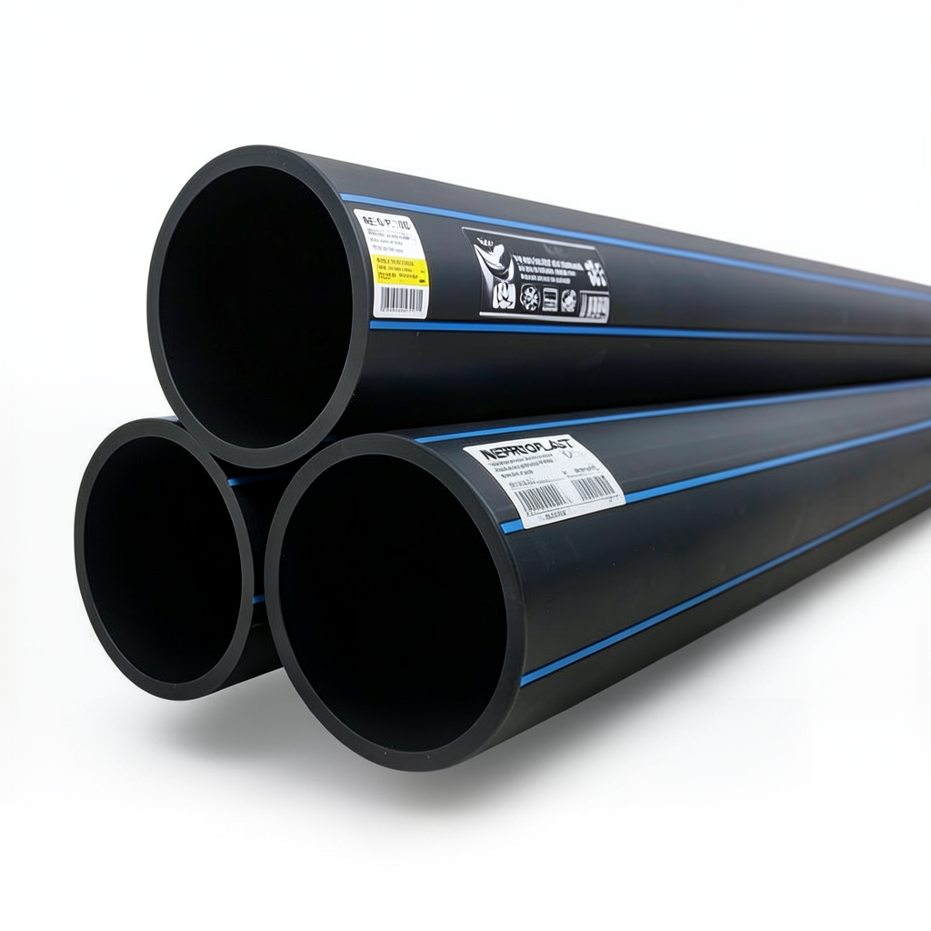 مواسير HDPE PE 100 ضغط 12.5 بار قطر خارجي 450 مم سمك 33.1 مم لون أسود | نيبروبلاست
