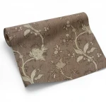 Italian wallpaper floral design size 10mx1.06m, brown color, model 38011