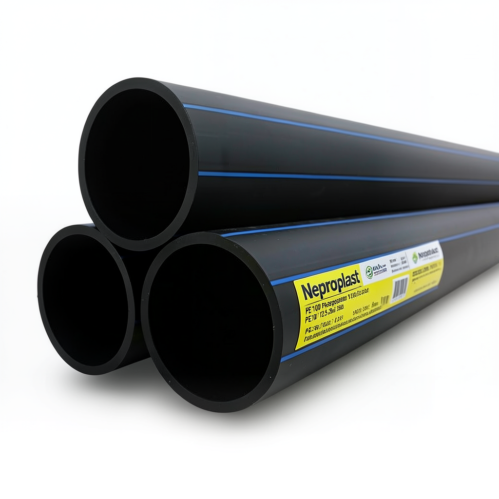 مواسير HDPE نيبروبلاست PE 100 ضغط 12.5 بار قطر خارجي 500 مم سمك 36.8 مم لون اسود | نيبروبلاست