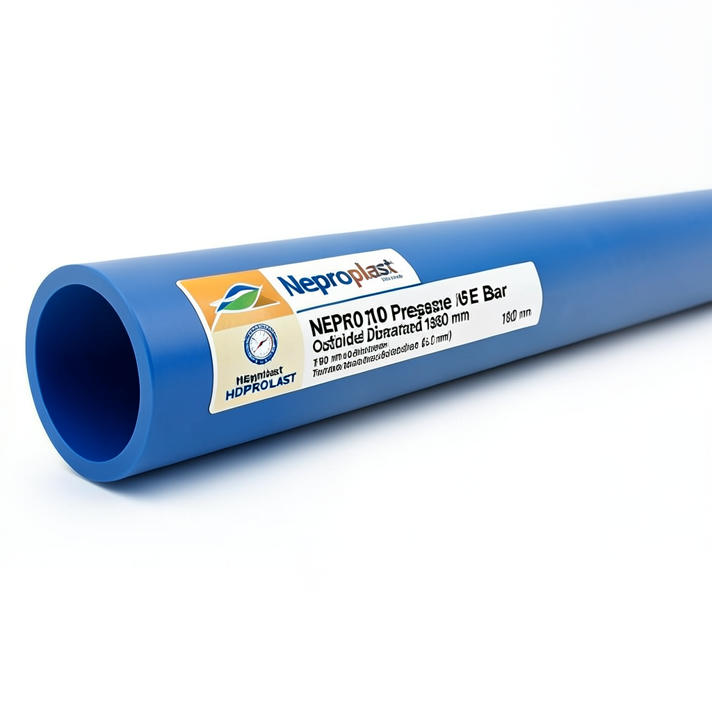 مواسير HDPE نيبروبلاست PE 100 ضغط 6 بار قطر خارجي 180 مم سمك 6.6 مم لون ازرق | نيبروبلاست