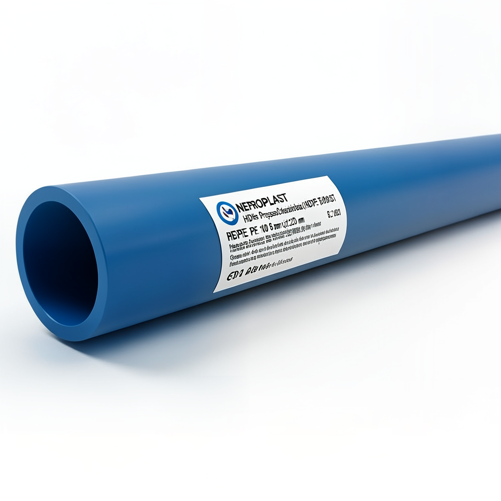 مواسير HDPE PE 100 ضغط 6 بار قطر خارجي 225 مم سمك 8.20 مم لون ازرق | نيبروبلاست