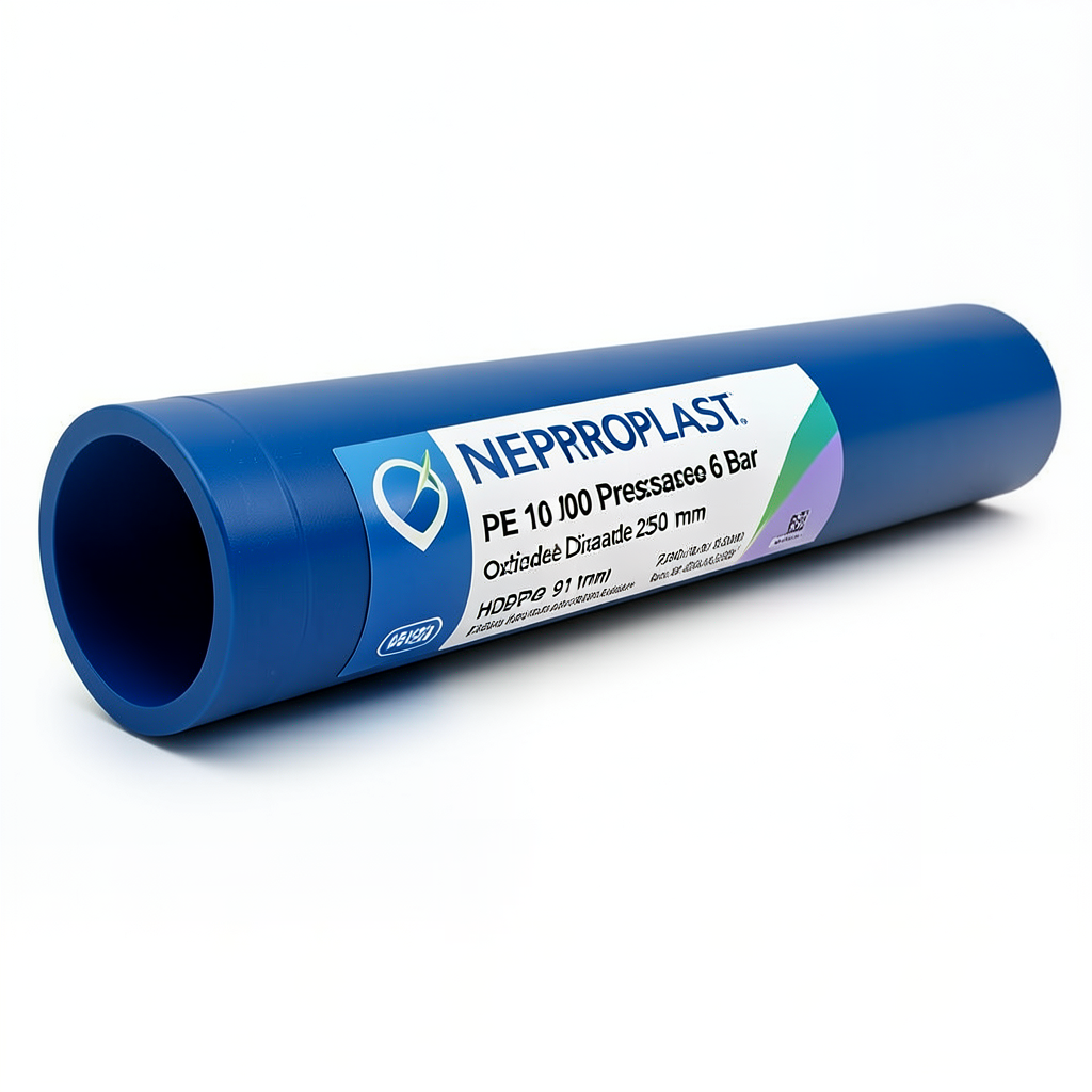 HDPE Pipes PE 100 Pressure 6 Bar Outside Diameter 250 mm Thickness 9.1 mm Blue | NEPROPLAST