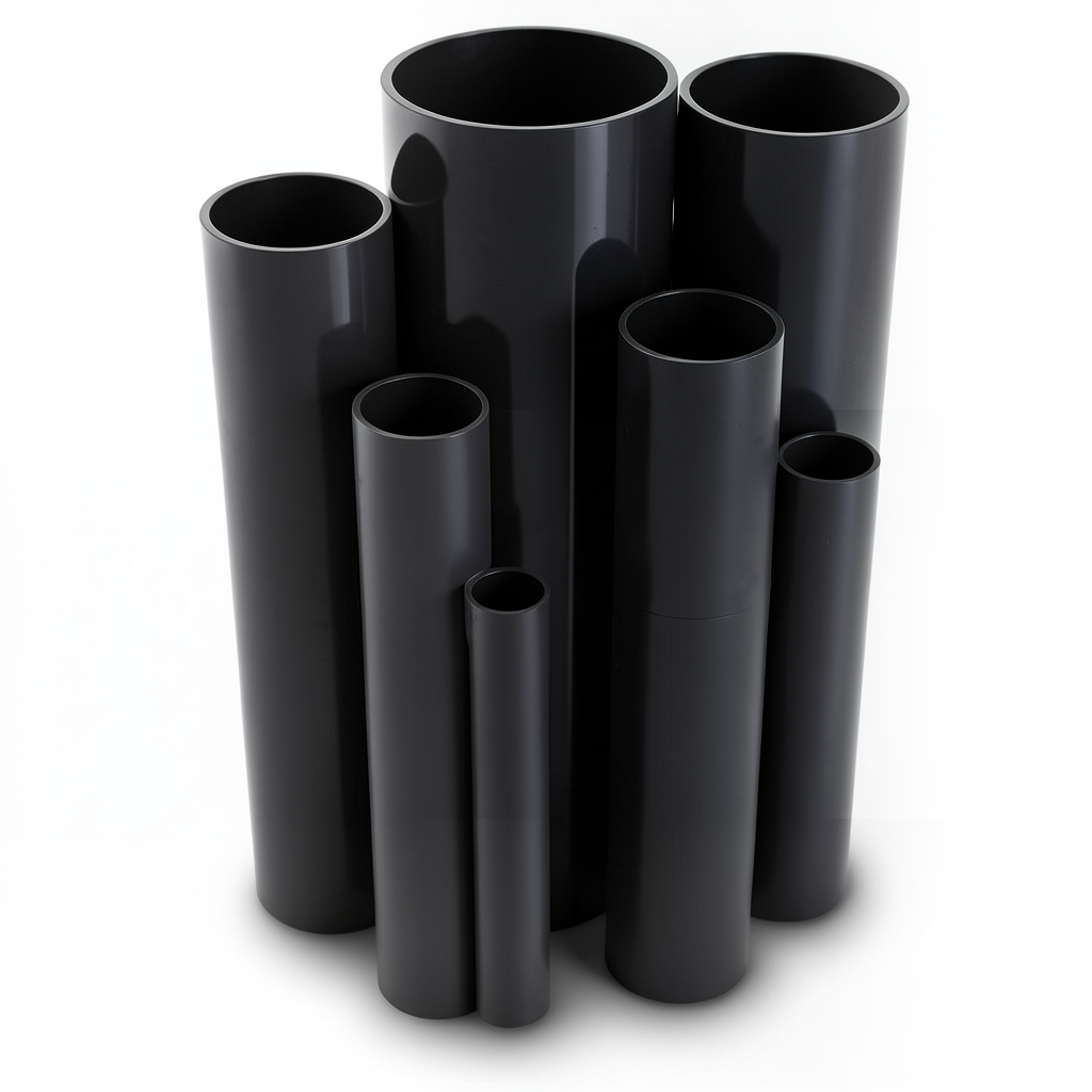 مواسير UPVC ضغط 10 بار قطر خارجي 40 مم سمك 1.9 مم لون أسود