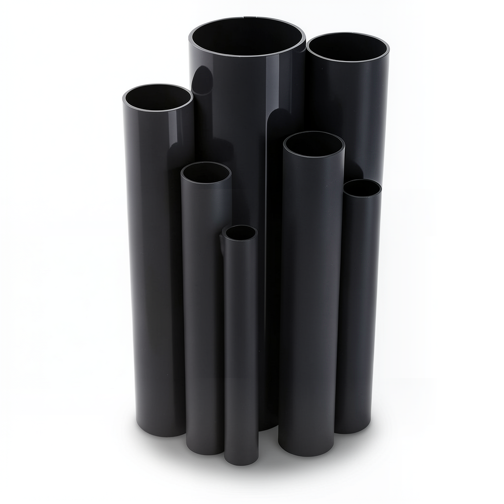 مواسير UPVC ضغط 10 بار قطر خارجي 50 مم سمك 2.4 مم لون أسود