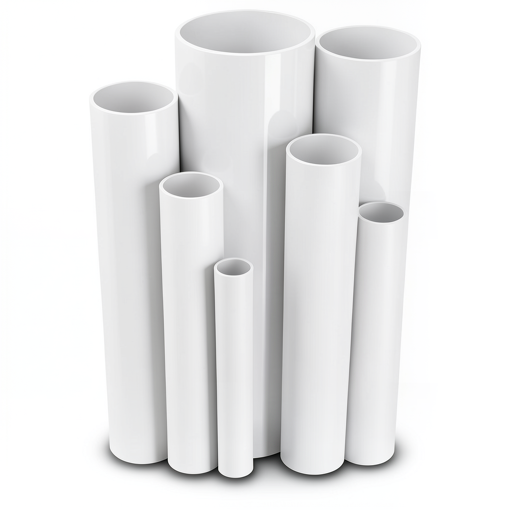 مواسير UPVC ضغط اسمي 25 بار قطر خارجي 48.4 مم سمك 5.9 مم لون أبيض