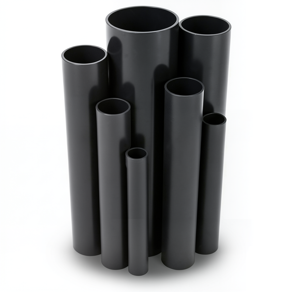 مواسير UPVC ضغط اسمي 10 بار قطر خارجي 63 مم سمك 3 مم لون أسود