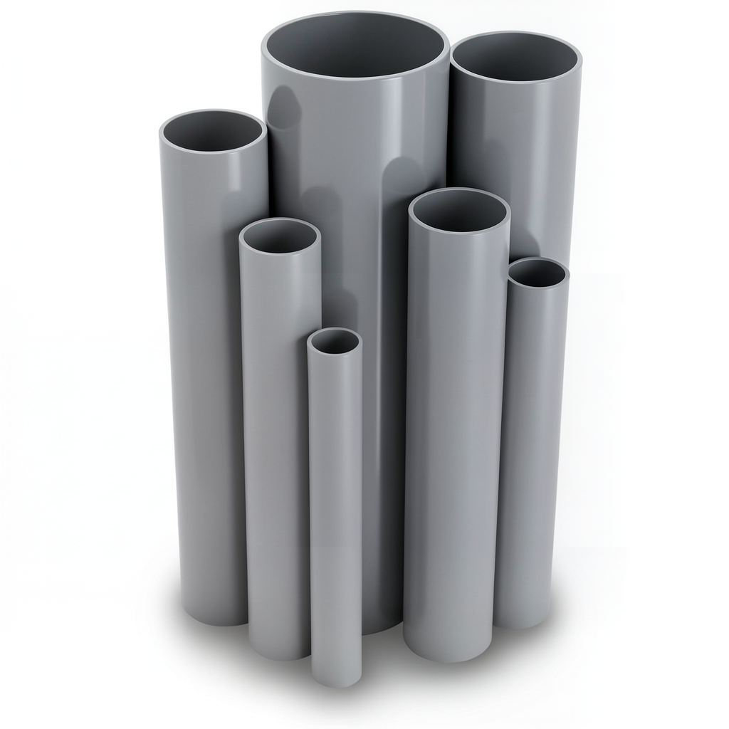 UPVC Pipes Nominal Pressure 12 Bar Outside Diameter 75.3 mm Thickness 4.5 mm Gray
