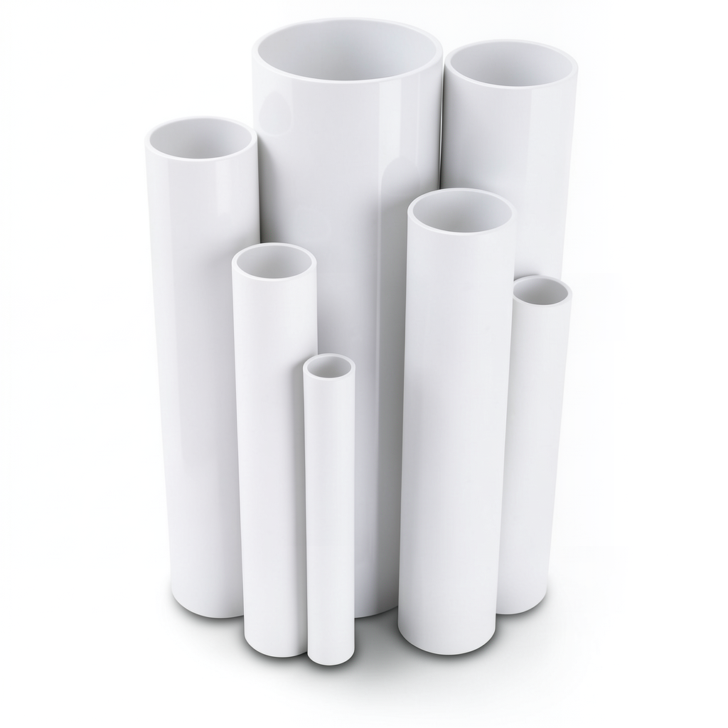 مواسير UPVC ضغط اسمي 25 بار قطر خارجي 48.4 مم سمك 5.9 مم لون أبيض