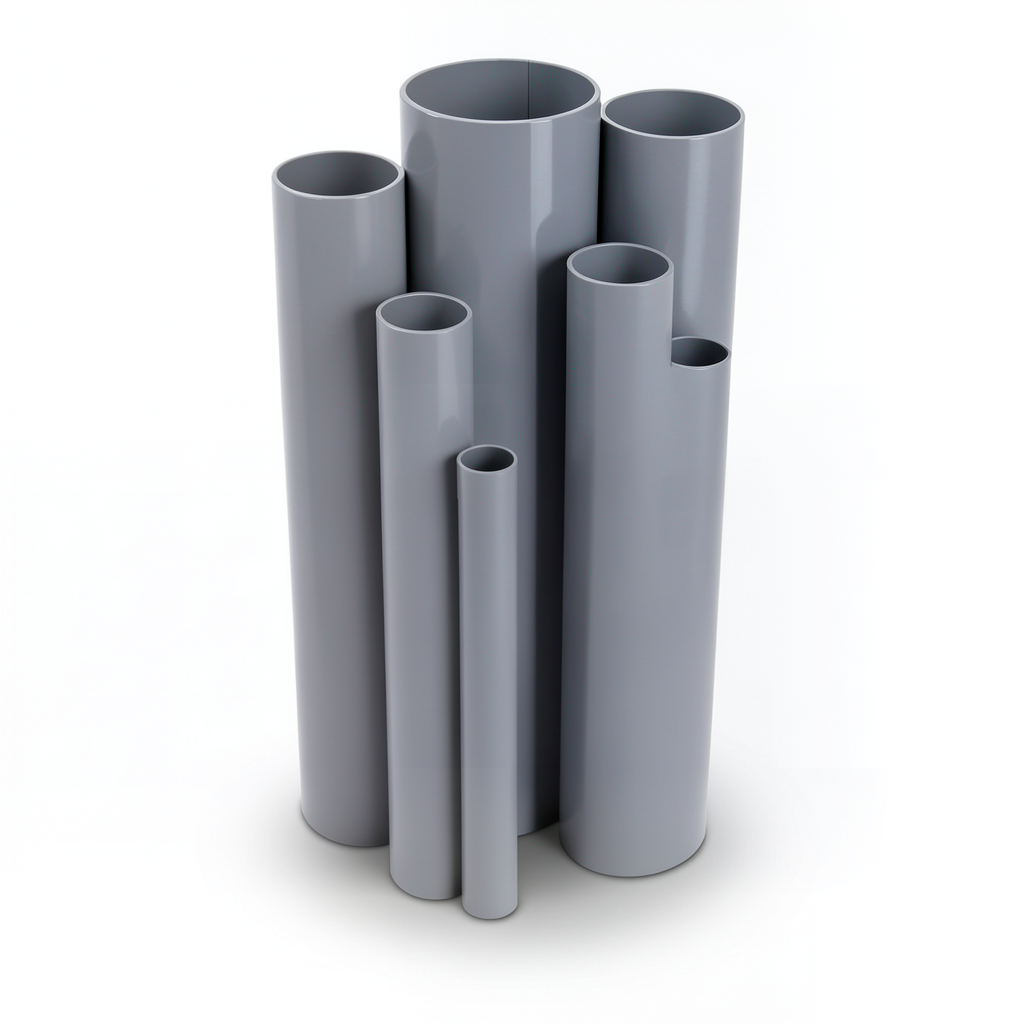 UPVC Pipes Outside Diameter 114.30 mm Thickness 3.91 mm Gray Color