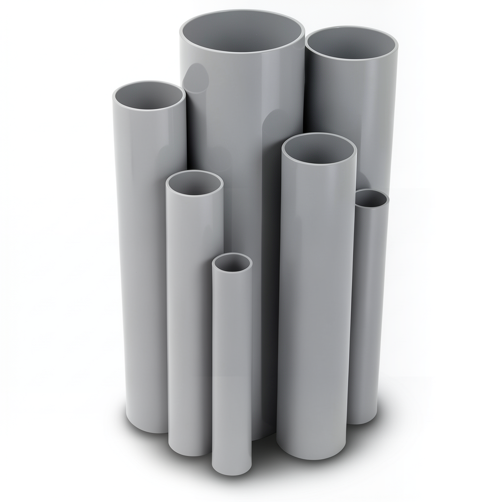 UPVC Pipes Outside Diameter 141.05 mm Thickness 4.85 mm Gray