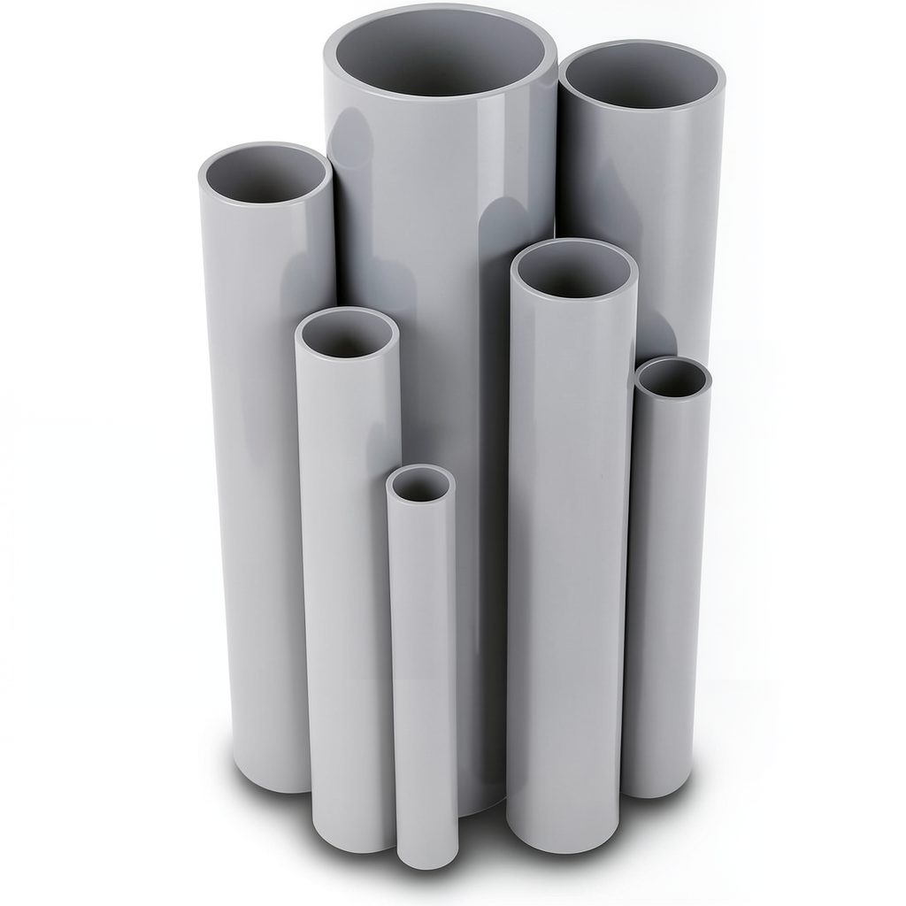مواسير UPVC ضغط اسمي 21 بار قطر خارجي 60.5 مم سمك 6.3 مم لون رمادي
