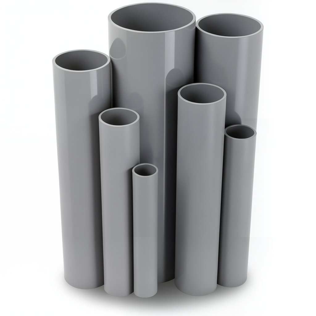UPVC Pipes 25 Bar Pressure 48.4 mm Diameter 5.9 mm Thickness Gray