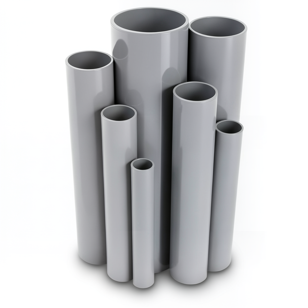 UPVC Pipes Outside Diameter 114.30 mm Thickness 3.91 mm Gray Color