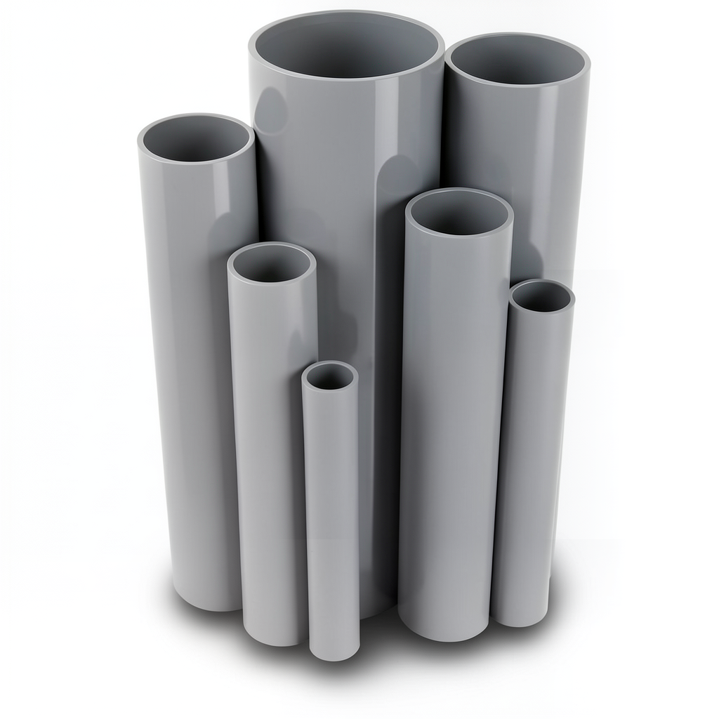 UPVC Pipes Outside Diameter 141.05 mm Thickness 4.85 mm Gray