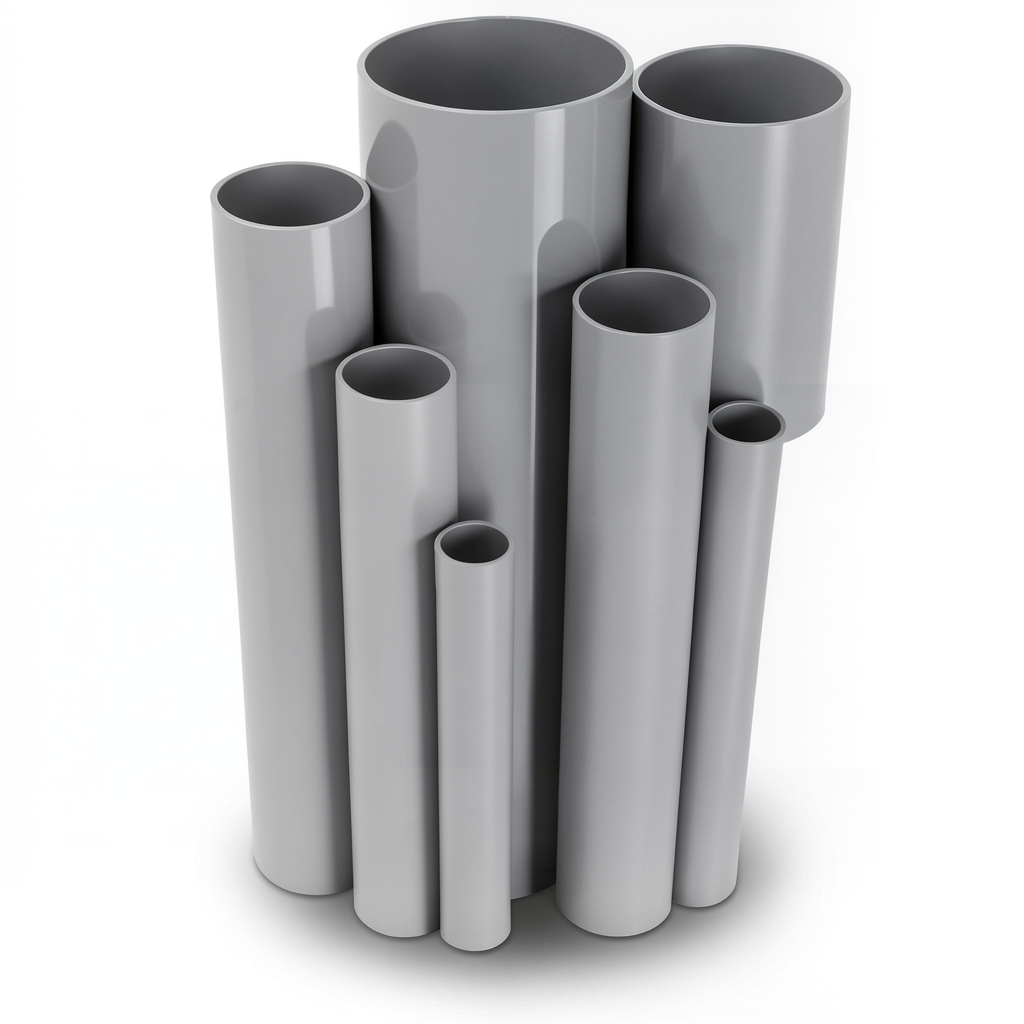 UPVC Pipes Outside Diameter 168.28 mm Thickness 5.77 mm Gray