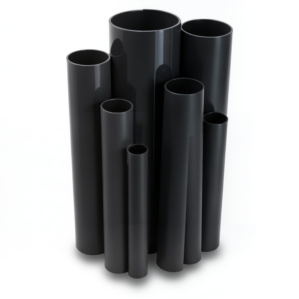 مواسير UPVC ضغط 10 بار قطر خارجي 40 مم سمك 1.9 مم لون أسود