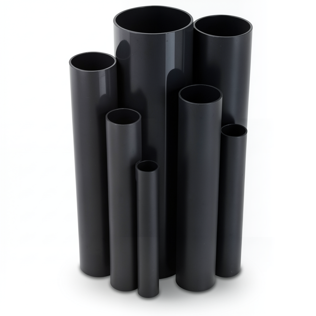 مواسير UPVC ضغط 10 بار قطر خارجي 50 مم سمك 2.4 مم لون أسود