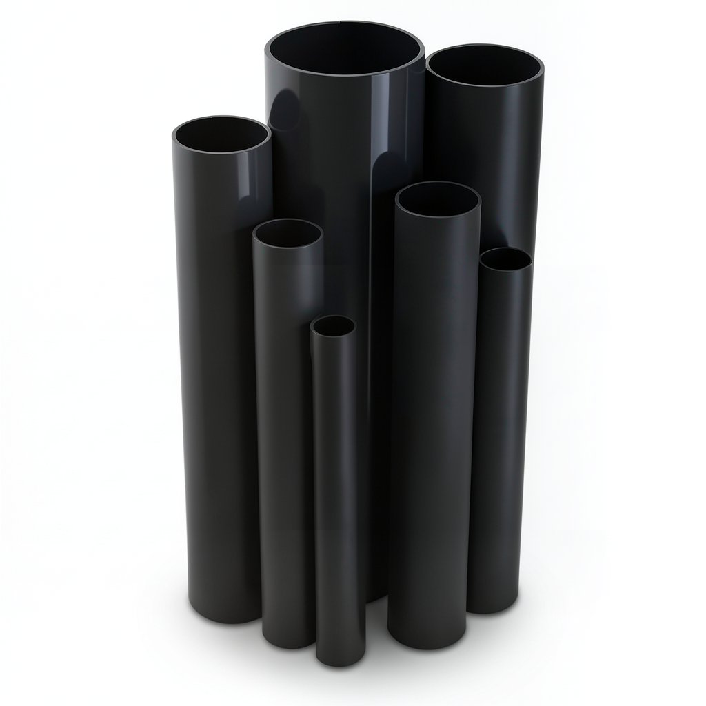 مواسير UPVC ضغط 12 بار قطر خارجي 75.3 مم سمك 4.5 مم لون اسود