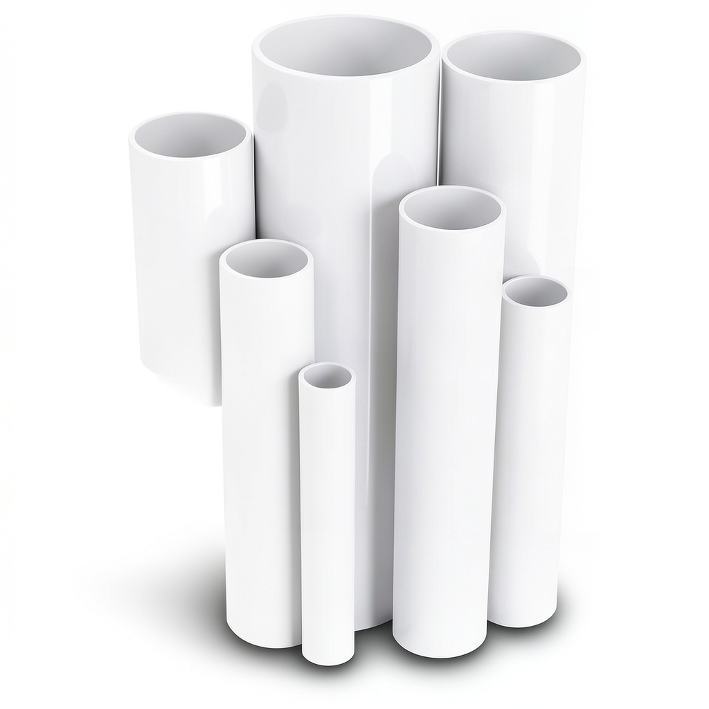 مواسير UPVC ضغط اسمي 25 بار قطر خارجي 48.4 مم سمك 5.9 مم لون أبيض
