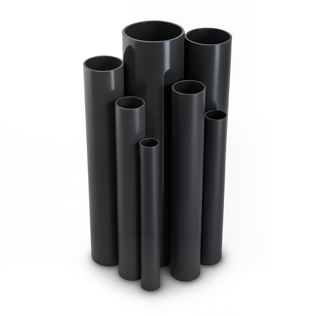 UPVC Pipes 21 Bar Pressure 60.2 mm Diameter 5.5 mm Thickness Black