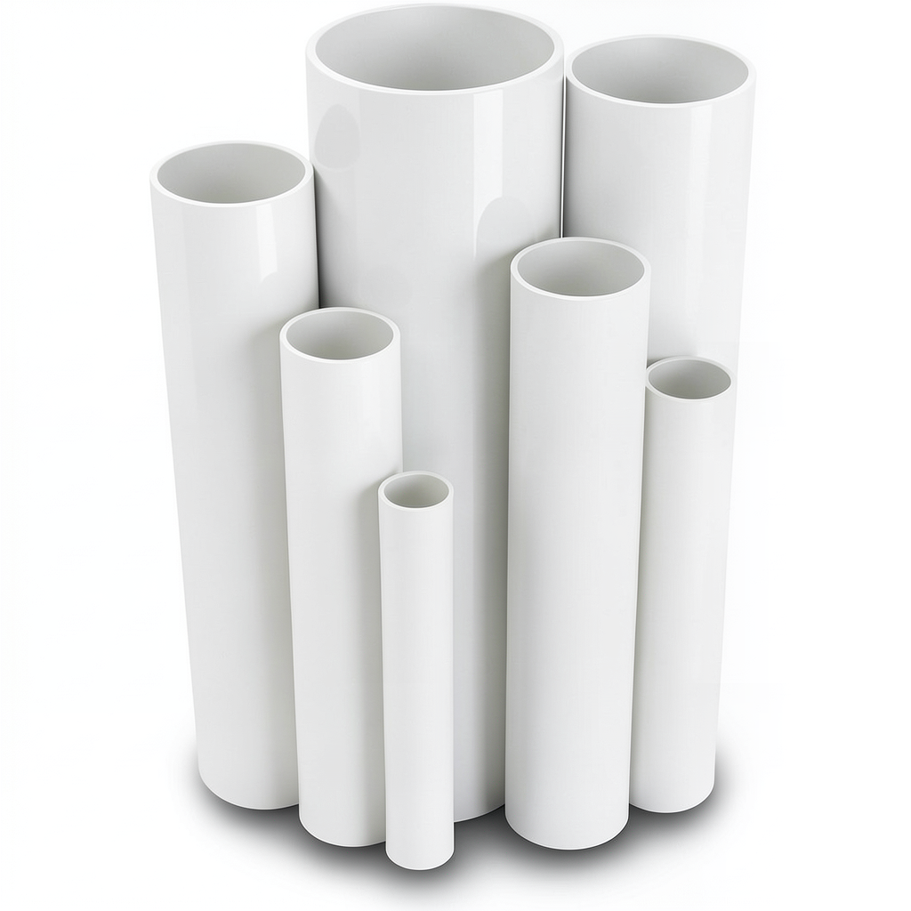 مواسير UPVC ضغط 21 بار قطر خارجي 60.5 مم سمك 6.3 مم أبيض
