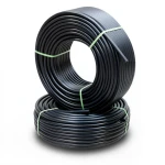 أنابيب HDPE ضغط 9.1 كجم قوة / سم² مقاس ½ 1 إنش سمك 4.1 مم لون أسود