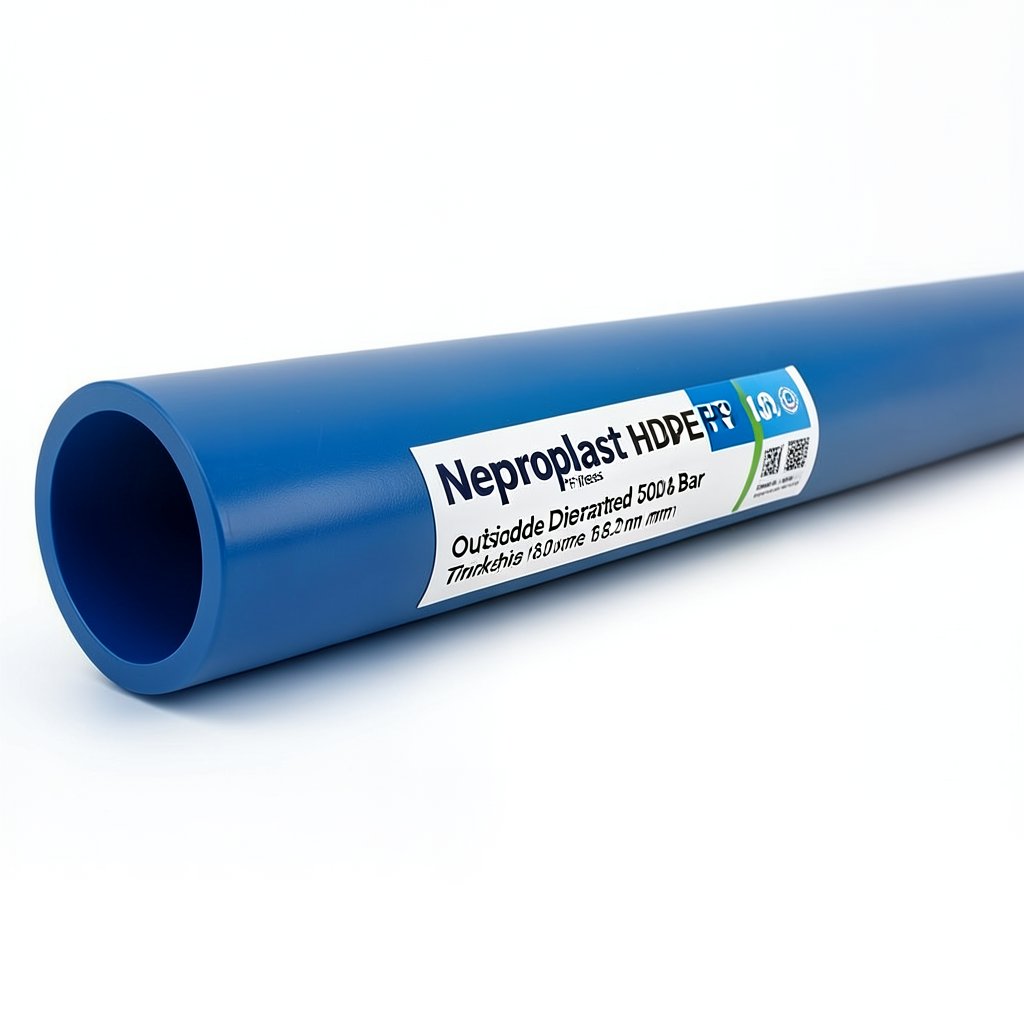 مواسير HDPE نيبروبلاست PE 100 ضغط 6 بار قطر خارجي 500 مم سمك 18.2 مم أزرق | نيبروبلاست