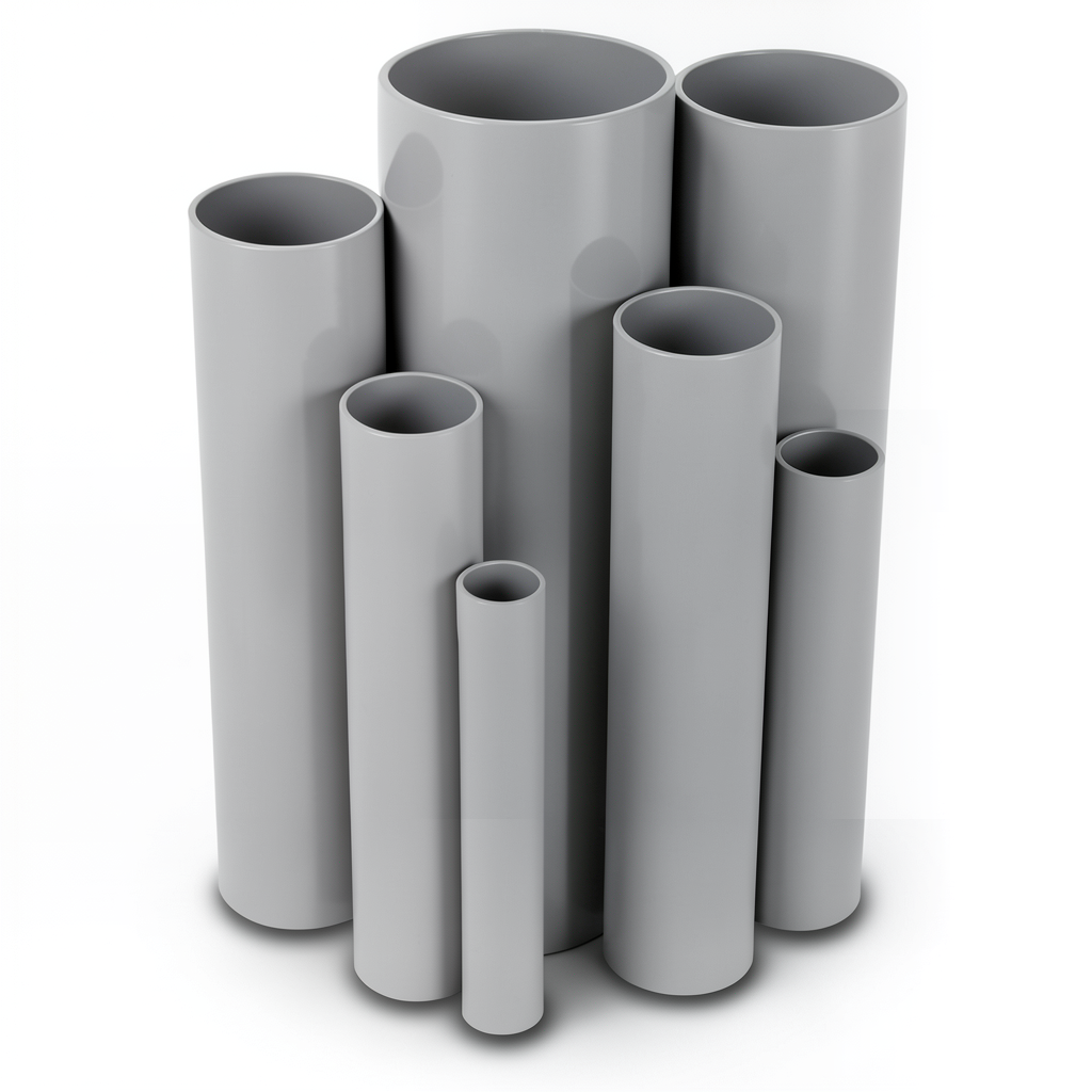 UPVC Pipes Outside Diameter 141.05 mm Thickness 4.85 mm Gray
