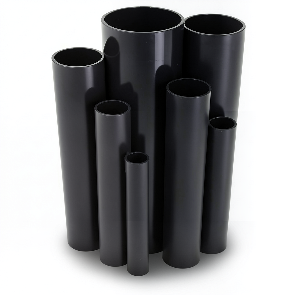 مواسير UPVC ضغط اسمي 25 بار قطر خارجي 48.4 مم سمك 5.9 مم لون اسود