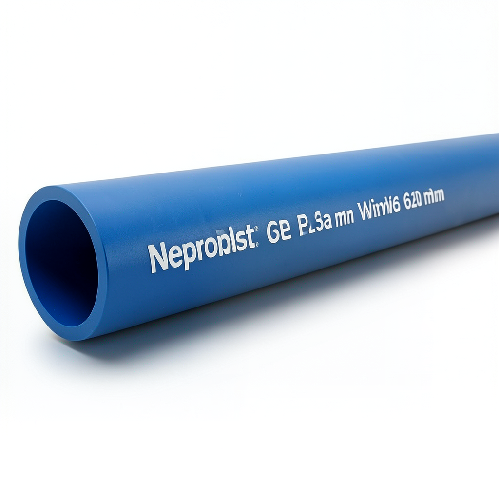 مواسير HDPE نيبروبلاست PE 100 ضغط 6 بار قطر خارجي 630 مم سمك 22.9 مم لون أزرق | نيبروبلاست
