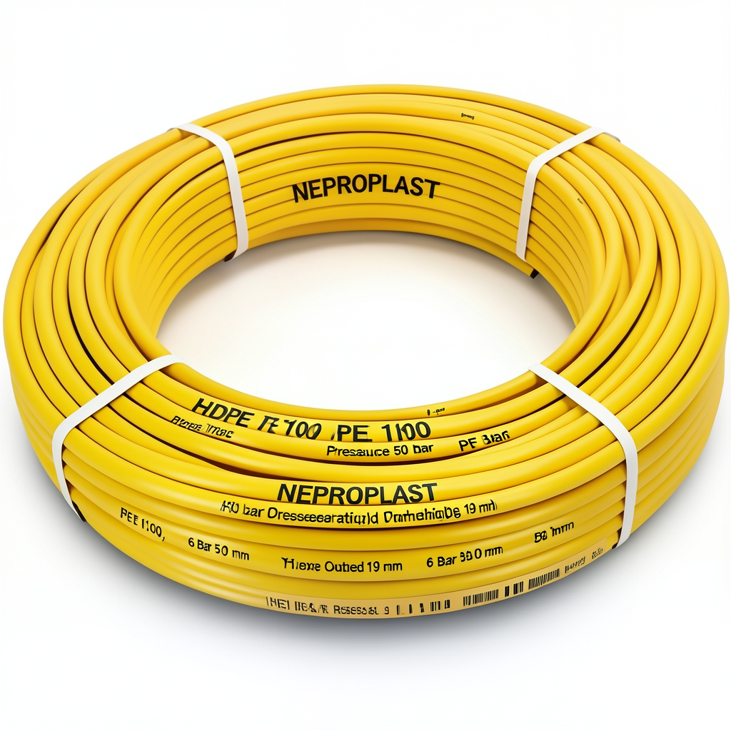 HDPE Pipes PE 100 Pressure 6 Bar Outside Diameter 50 mm Thickness 1.9 mm Yellow | NEPROPLAST