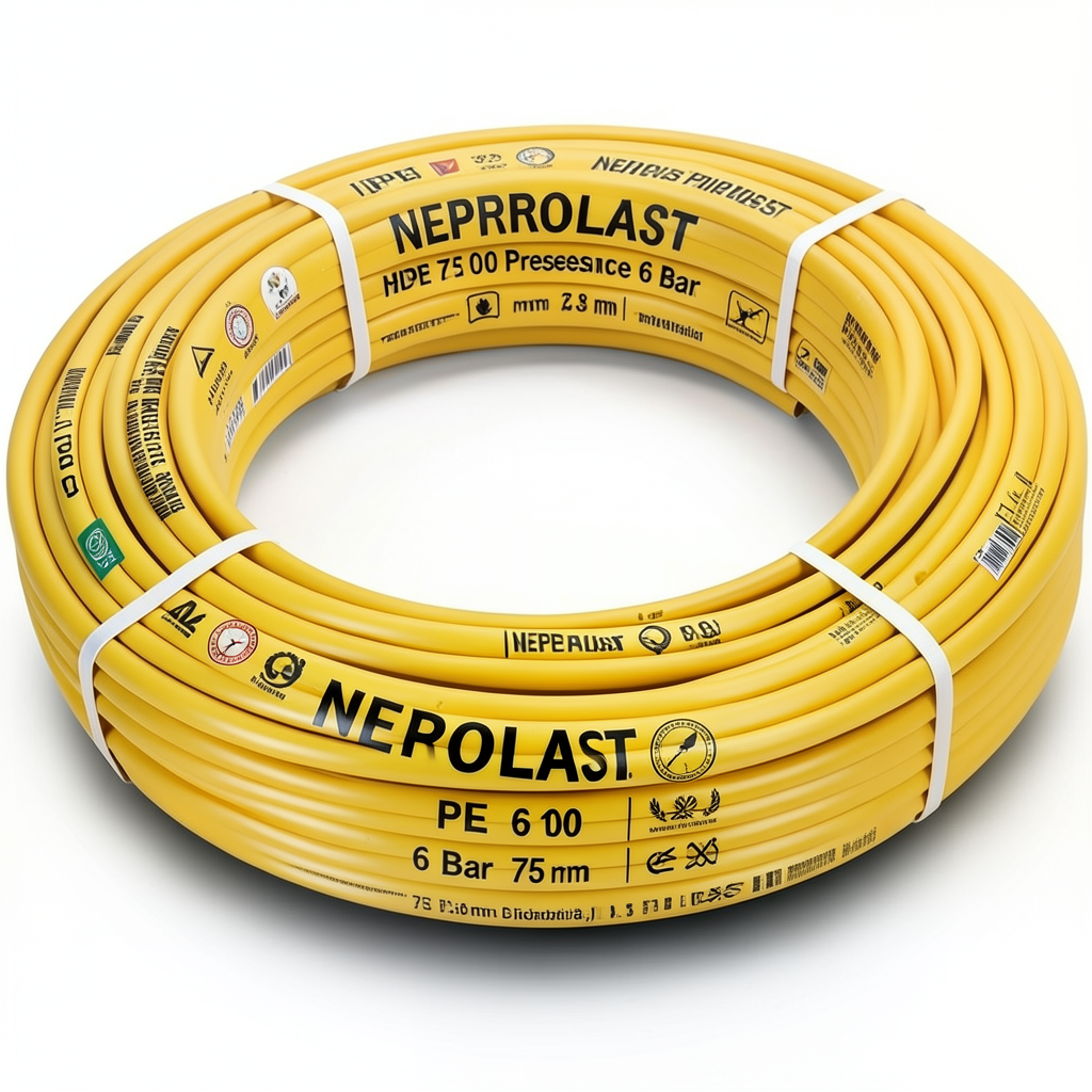 Neproplast HDPE Pipes PE 100 Pressure 6 Bar 75 mm Diameter 2.8 mm Thickness Yellow | NEPROPLAST