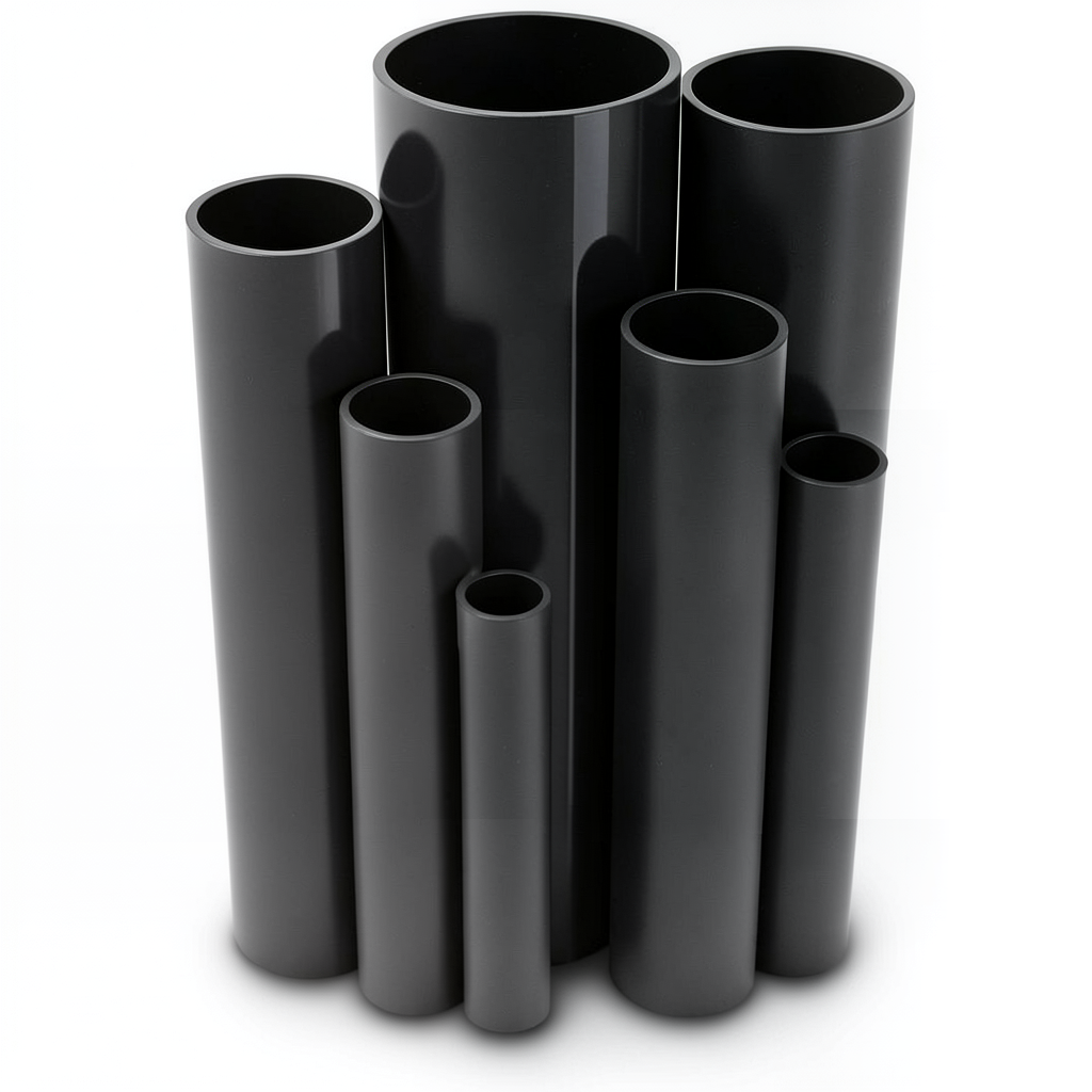 مواسير UPVC ضغط اسمي 16 بار قطر خارجي 50 مم سمك 3.7 مم لون أسود